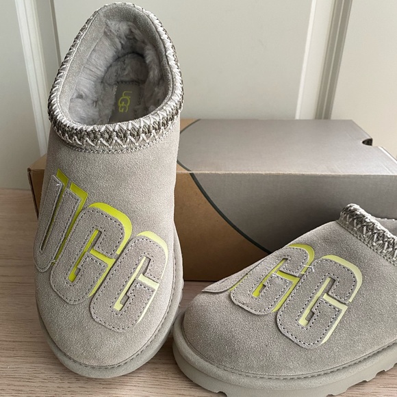 UGG Men's Tasman Grey/Green Graphic Shadow Slipper - M 8- W 9.5 - Picture 9 of 11